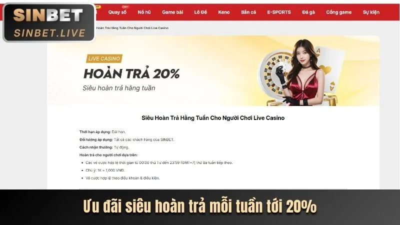 Hoàn trả cược thể thao hàng tuần 98bet